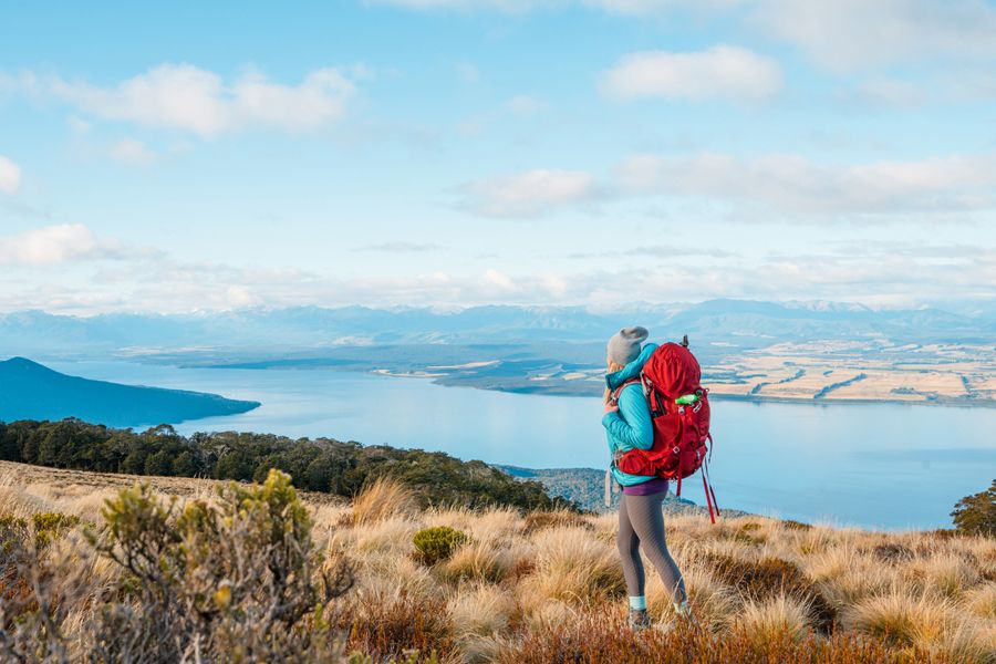 Solo female hiker enjoying the view.